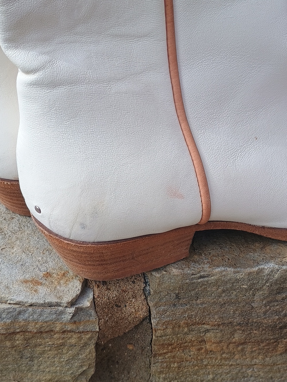 We The Free Free People White Leather Montage Western Cowboy Boots Size 39.5 - Picture 8 of 9
